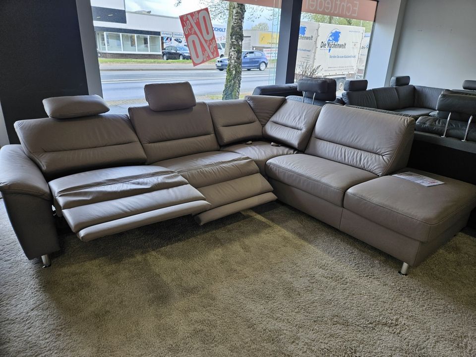 NEU ECHTLEDER Couch Wohnlandschaft Ledersofa 2x Motor Relaxsitz % in Bocholt