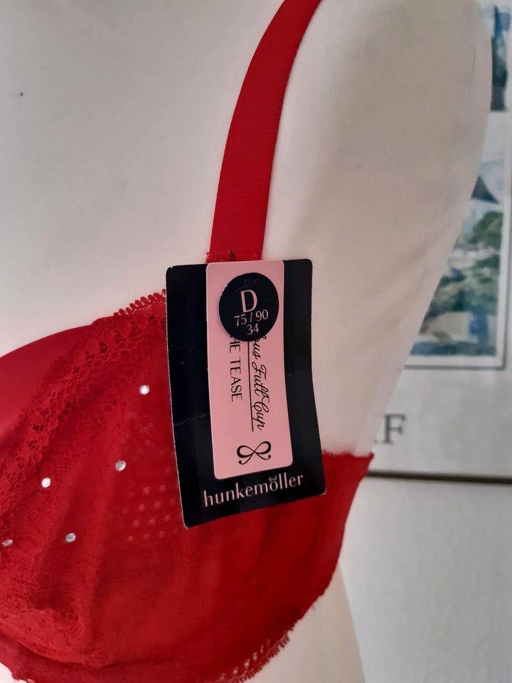 NEU BH ❌ Hunkemöller Neu sexy Tango Red 75 D rot ❌ spitze Etikett in Berlin