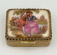 Vintage Pillendose Antik Fragonard Rokoko Gold Schmuck Schatulle Schwerin - Altstadt Vorschau