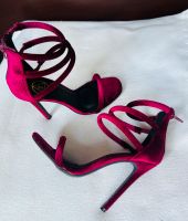 Missguided Riemchen Sandalen High Heels Dunkelrot Pink Samt 36 Eimsbüttel - Hamburg Rotherbaum Vorschau