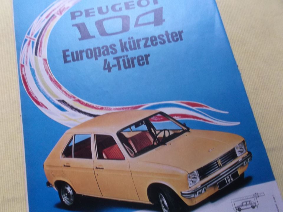 +++ PEUGEOT 104 +++ WERBUNG 70ER JAHRE OLDTIMER REKLAME in Koblenz