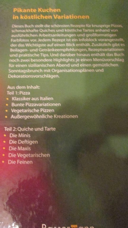 Kochbuch "Pizza, Quiche und Tarte" von Rose Marie Dornhäuser in Röthlein