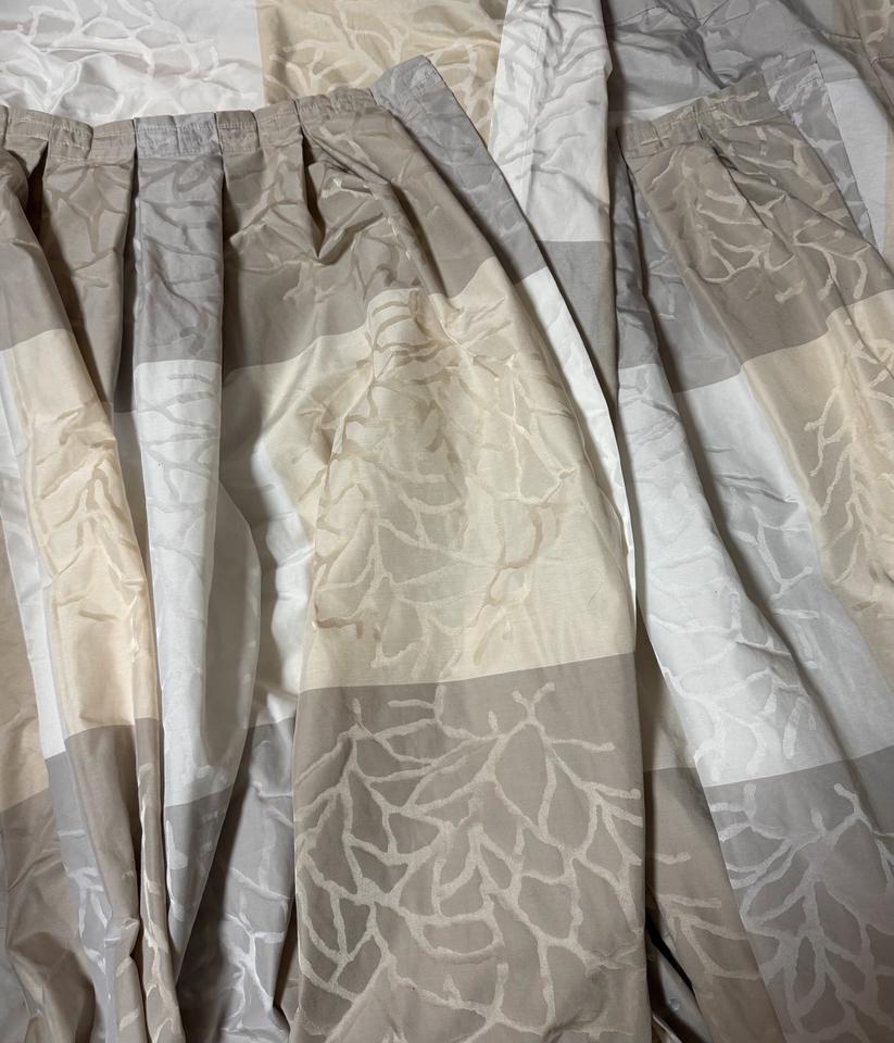 2x Vorhang Gardine kräuselband grau beige weiß 53x245 cm in Hamburg