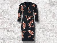 ♥️ Comma Kleid • Wickeloptik • Gr. 36 • Schwarz/Braun/Beige/Weiß Bayern - Taufkirchen Vils Vorschau
