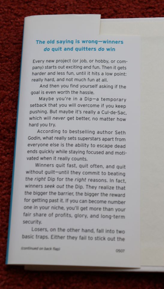 The Dip: A Little Book That Teaches You When to Quit - Seth Godin in Hamburg