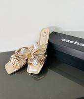 Sandalette Gold Pantolette flats SACHA 39 Sandale Hessen - Darmstadt Vorschau
