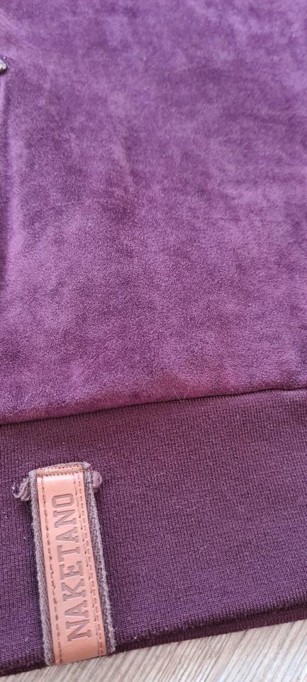 Naketano Pullover Hoodie Gr. S 34 36 weinrot bordeaux Samt optik in Ritterhude