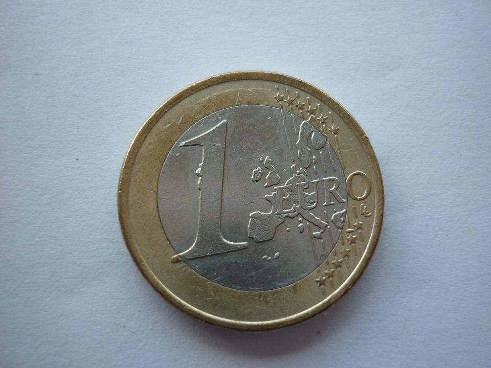 Eine Euro Münze Griechenland 2002 Eule, Fehlprägung in Zaberfeld