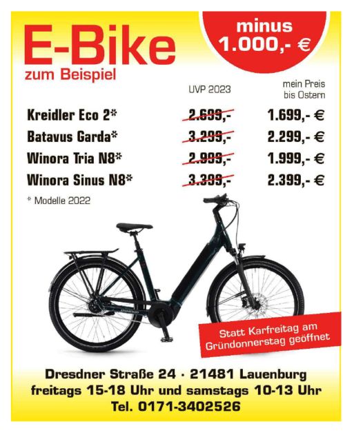 Kreidler Raise RT4 Herren 24 Gang UVP 649€ Frühjahrsangebot in Lauenburg