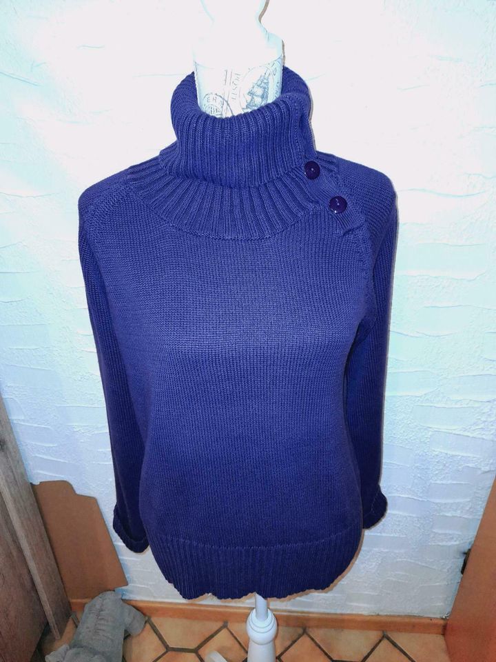 Gr.L Pullover Rollkragen Violett lila Strick warm winter schick in Treuchtlingen