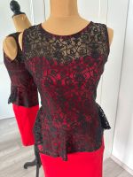 Kleid Abendkleid Ballkleid gr 36 mit Spitze rot/schwarz Bayern - Kaufbeuren Vorschau