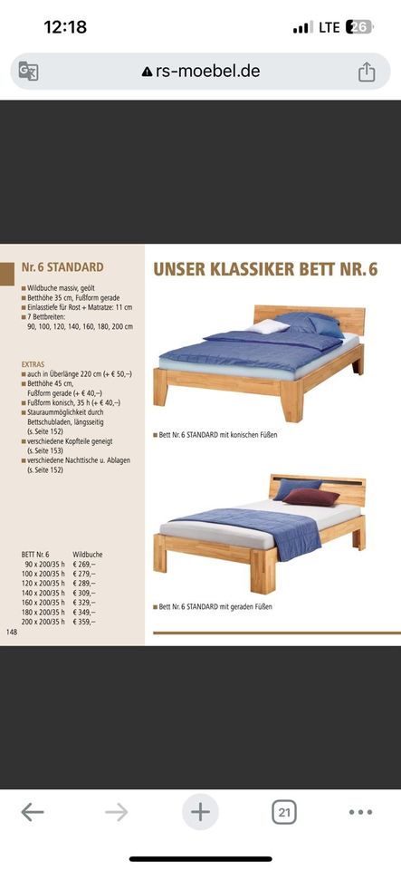 Bett 2x0,90x2,00 in Düren