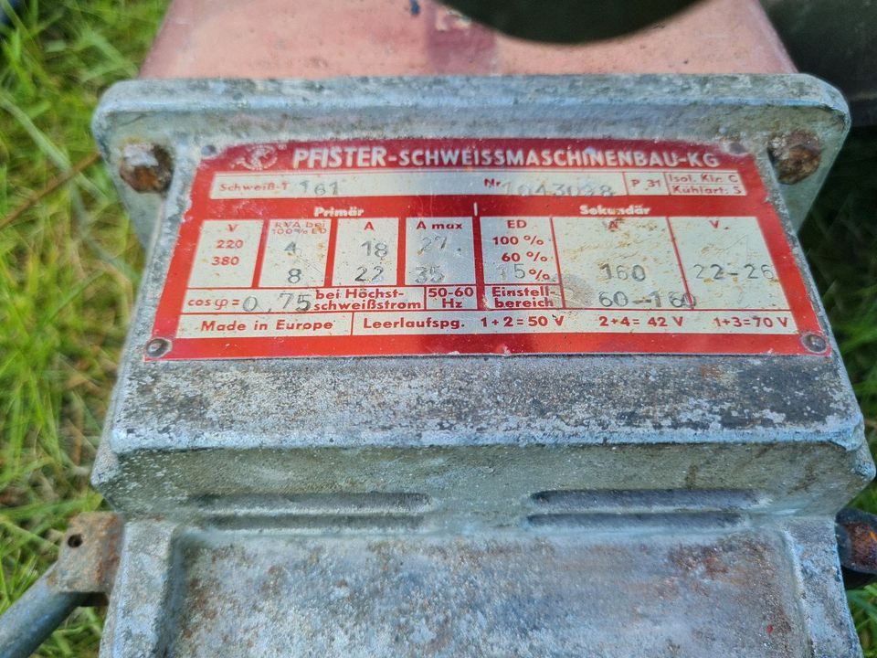 Verkaufe Pfister Trafo E-Schweißgerät. in Bremerhaven