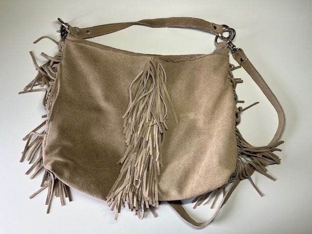 Wild leder Tasche Fransen Beige in München