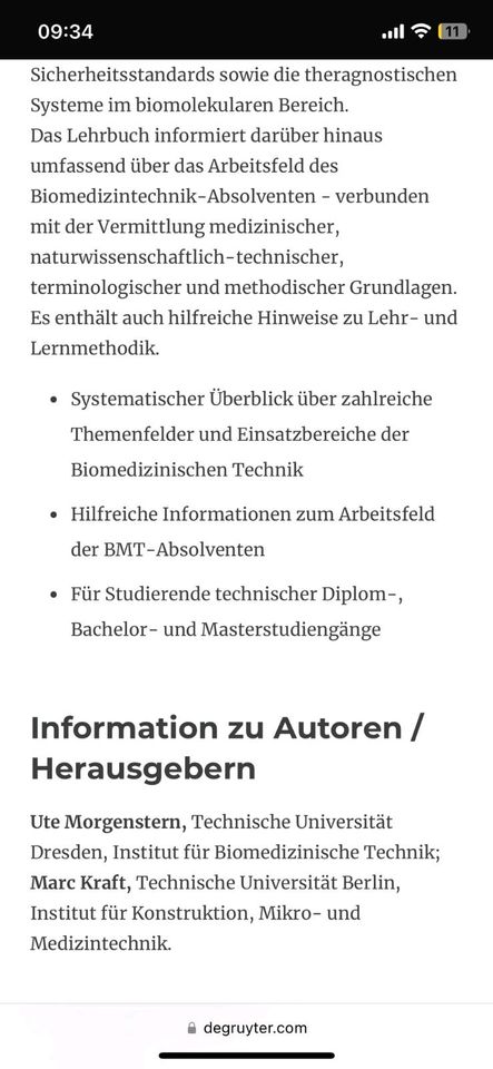 Buch Biomedizinische Technik - Faszination, Einführung, Überblick in Lübeck