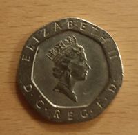 Twenty Pence Münze Großbritannien 1989 Hessen - Pfungstadt Vorschau