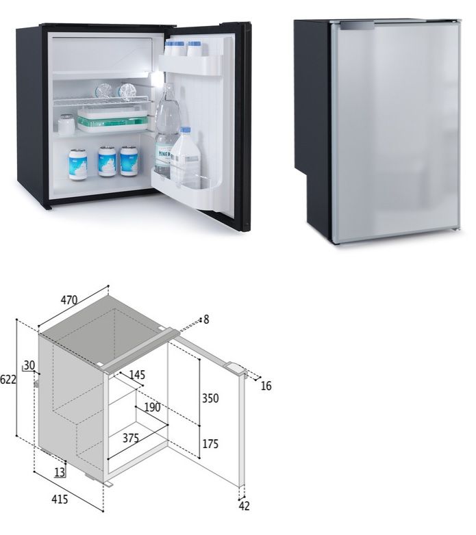 C75L Kompressor-Kühlschrank - Grau - 75 l