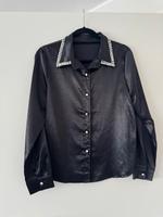 Schwarze Bluse mit Perlen Hessen - Bensheim Vorschau