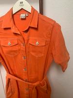 Orange farbiges Jeanskleid zum Knöpfen mit Gürtel Brandenburg - Falkensee Vorschau