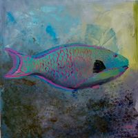 Bild PAPAGAIFISCH Fisch Acryl Leinwand Original Unikat Kunst Art Brandenburg - Haage Vorschau