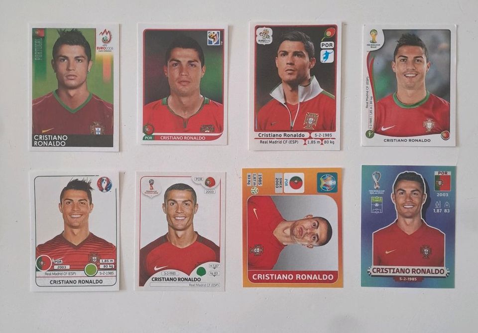 CR7 Christiano Ronaldo 8 Sticker Panini WM EM Lot Portugal in Mainz