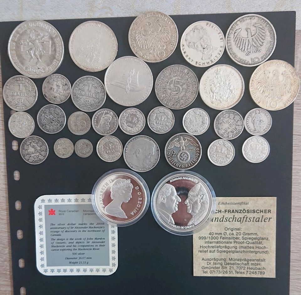 Deutsche— Schweizer & Kanada Silber Münzen 31 X Keine Einzel. in Mainz