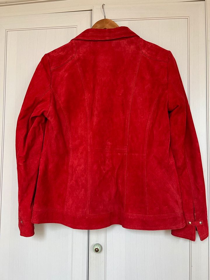 Rote Lederjacke von Mona, echtes Leder, Veloursleder Neu M 40 in Aying