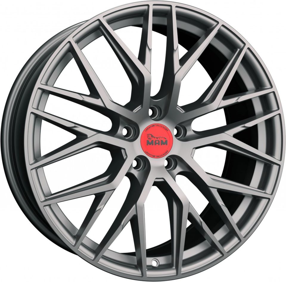 MAM RS4 18 Zoll Sommerräder für Audi A6 S6 A7 S7 A8 4E Q3 SQ3 4G 4G1 C7 8U 8U1 A4 B8 B9 C6 4F Allroud Felgen Reifen Räder schwarz Performance Sommerreifen ABE sline s line 5x112 TDI Kompletträder in Neckarsulm