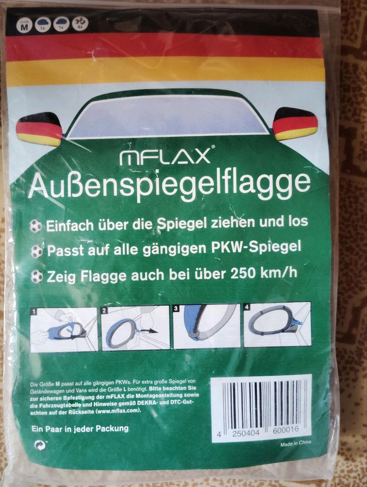 Deutschland Autofahne Autospiegelfahne Außenspiegel Fahne EM 24 in Schmoelln