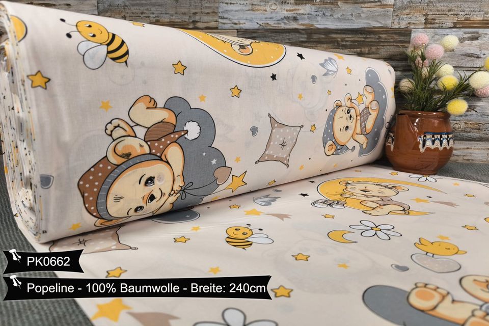 Baumwollstoff Doppelbreit 240cm VERSANDFREI Popeline Weihnachtsstoffe Stoffe Meterware ab 50cm Baumwolle Bastelstoffe Kinderstoffe Babystoff Patchwork Basteln Dekostoffe Deko Stoff Tiere Kategorie 1 in Leipzig