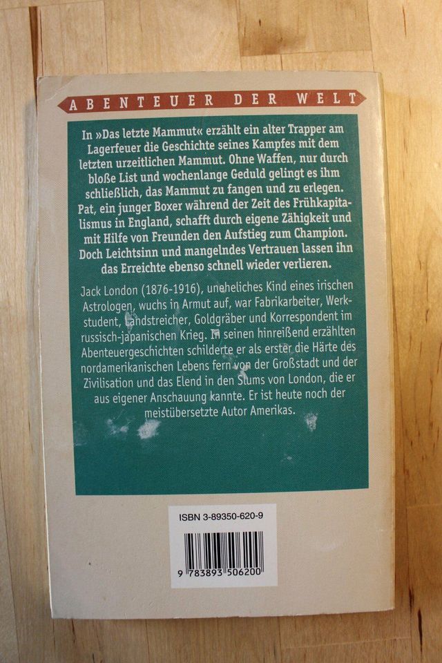 Roman - Das letzte Mammut / Pat - Jack Londion in Nürnberg (Mittelfr)