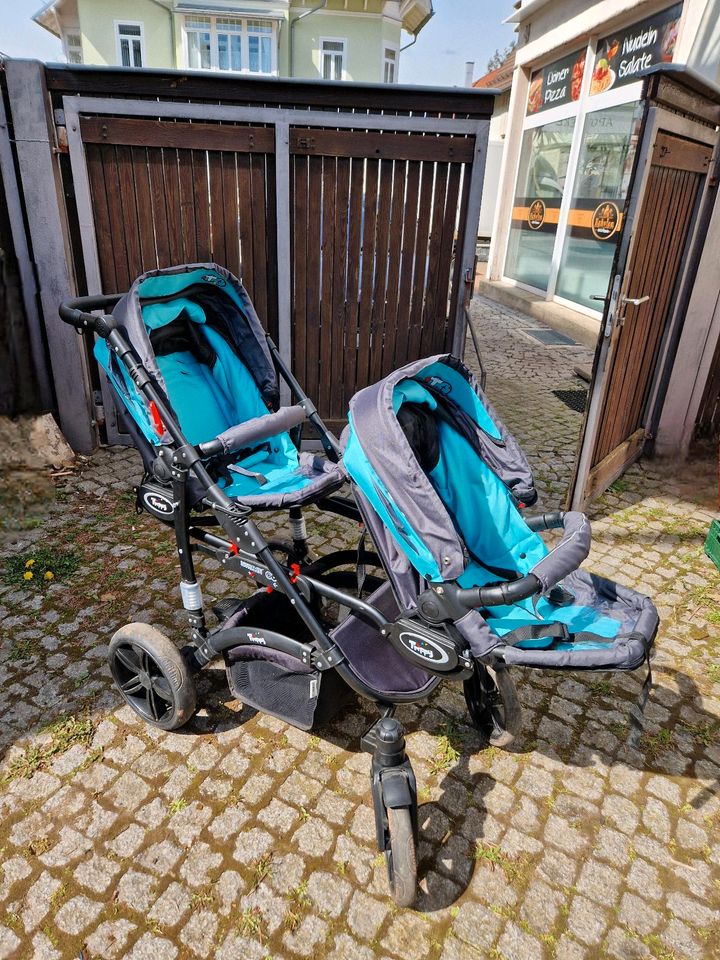 BabyActive Trippy Premium Kinderwagen Geschwisterwagen Zwillinge in Gotha