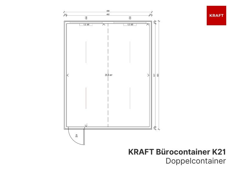 Bürocontaineranlage | Doppelcontainer (2 Module) | ab 26 m2 in Nettetal