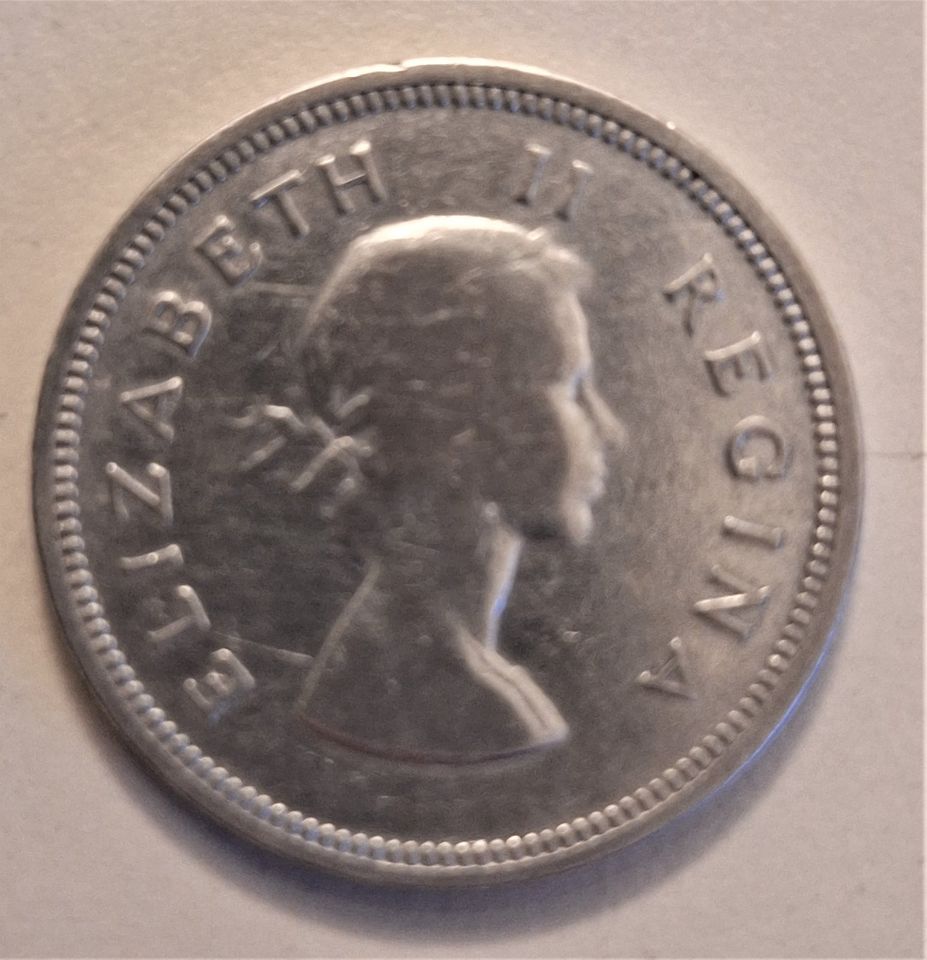 2 Stück 2 Schilling 1957 und 1960, Silbermünzen aus Südafrika in Preußisch Oldendorf