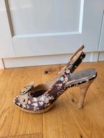 High Heels Peeptoes Pumps Gr. 38 mit Korkabsatz Bayern - Roßtal Vorschau