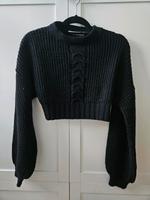 schwarzer cropped Pullover mit Kragen Bayern - Augsburg Vorschau