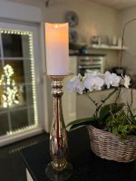 XXL Kerzenständer Glas beige verspiegelt 46 cm hoch Herzogtum Lauenburg - Geesthacht Vorschau