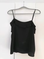 Damen H&M Top, schwarz, Spaghettiträger, Volant, Gr. 38 Baden-Württemberg - Fellbach Vorschau