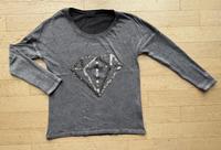 Strickpulli dünn, Gr. XS, grau, Pailetten+Schrift Niedersachsen - Wolfenbüttel Vorschau