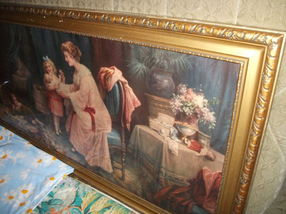 von ca 1920 - Großes Wandbild ca 125 x 60 cm mit Rahmen in Geyer