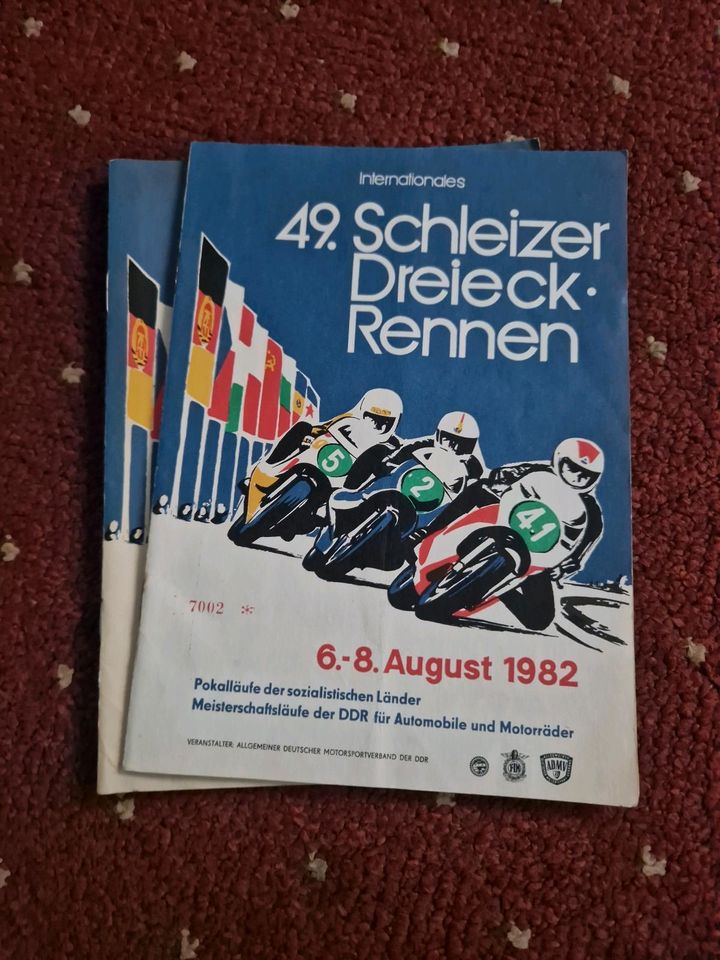 Schleizer Dreieck Programmhefte 70er und 80er Jahre DDR MOTORSPOR in Jena