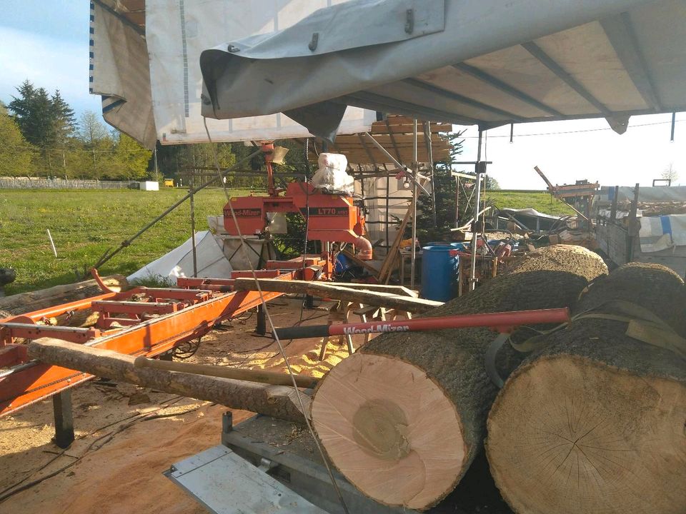 Lohnschnitt mit Sägewerk LT 70 von Wood-Mizer (nicht mobil) in Brockau