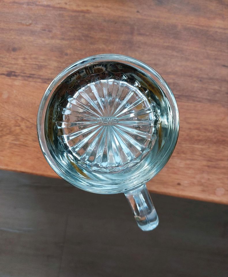 Bierkrug Glas mit Zinndeckel in Negernbötel