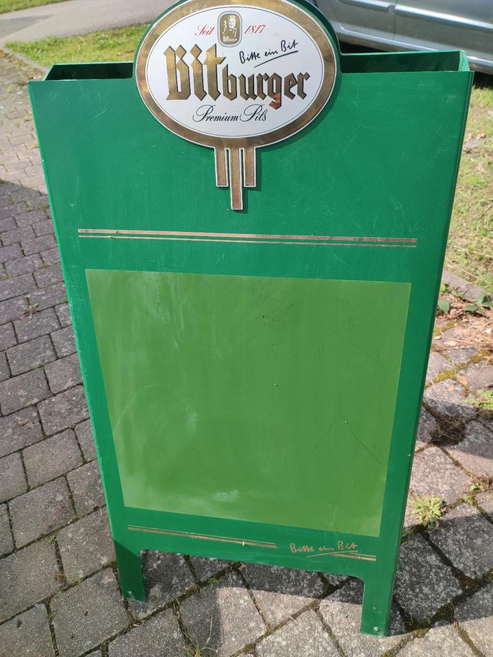 Bitburger Werbeschild aufstellbar 2st in Unzenberg