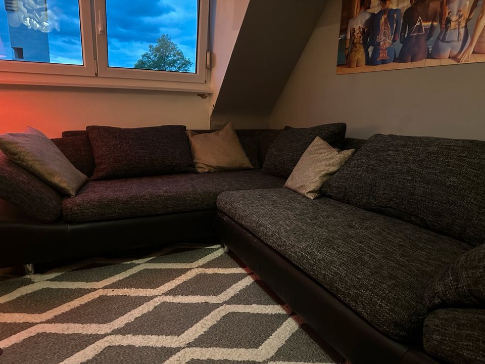 Sofa Couch Sitzgarnitur Schwarz/Grau in Stuttgart