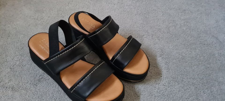 ☀️ LASCANA Sandalette 39 Italy Leder Plateausohle NEU* Sommer ☀️ in Bergkamen