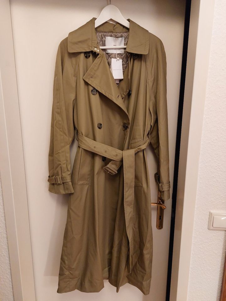 Mango Oversize Trenchcoat NEU Etikett Gefüttert Baumwolle Mantel in Berlin