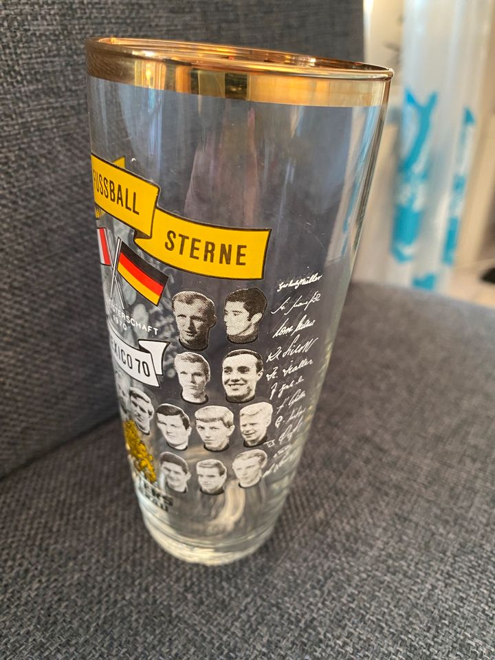 Deutsche Fussball Sterne Glas WM 1970 Mexiko in Lauf a.d. Pegnitz