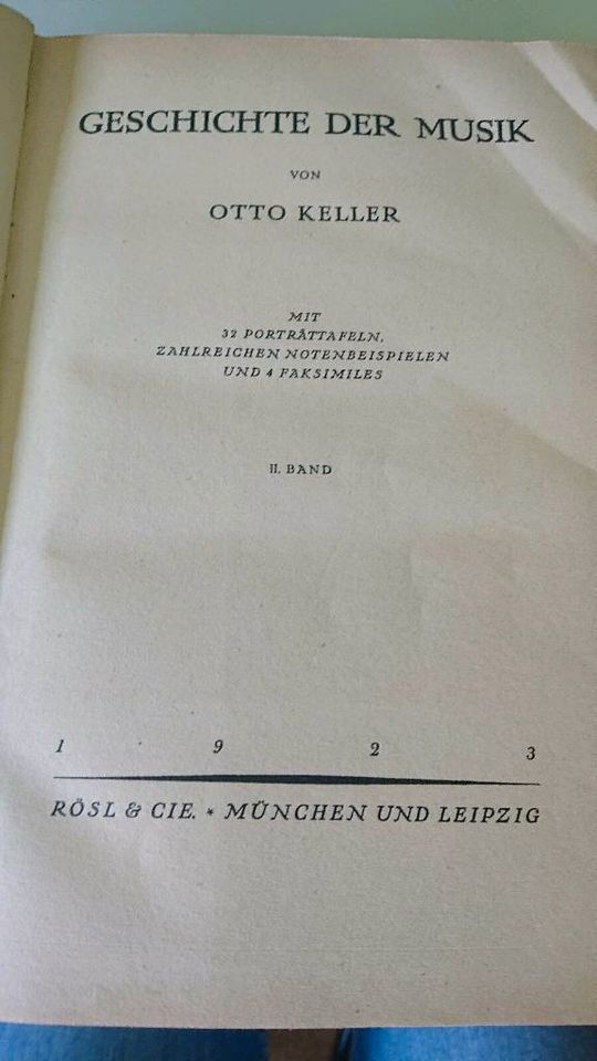 Otto Keller Ledergeb. Bücher Geschichte der Musik Teil 1 und 2 in Kastellaun