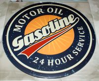 Retro Blechschild 24 Hour Service Motor Oil Gasoline Bayern - Kempten Vorschau